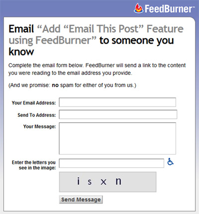 FeedBurner Email form