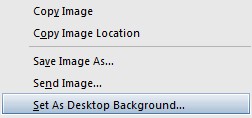 Set as desktop background - context menu