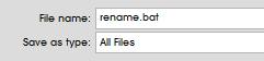 Save as rename.bat