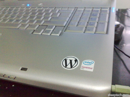 WordPress sticker on Dell Inspiron 1720