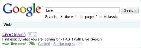Google Live Search