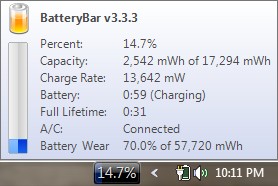 BatteryBar: Battery charging