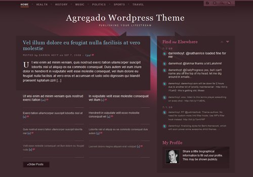Screenshot: Agregado WordPress Theme