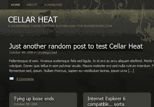 Screenshot: Cellar Heat WordPress Theme