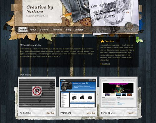 Screenshot: Creative by Nature WordPress Theme