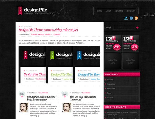 Screenshot: designPile free WordPress theme