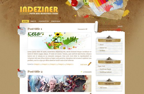 Screenshot: Paper Wall WordPress Theme