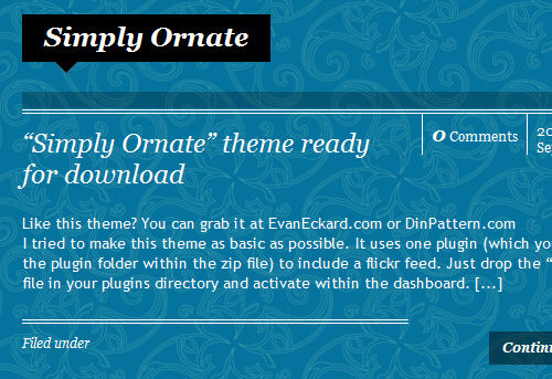 Screenshot: Simple Ornate WordPress Theme