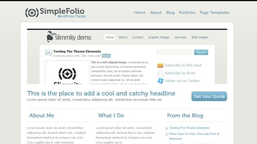 Screenshot: SimpleFolio WordPress Theme