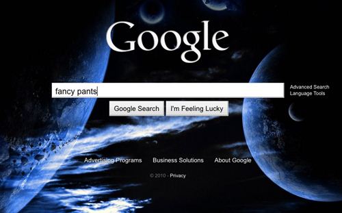 Google homepage custom background