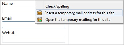 Insert temporary email