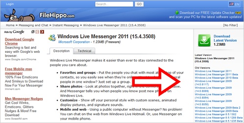 FileHippo Windows Live Messenger
