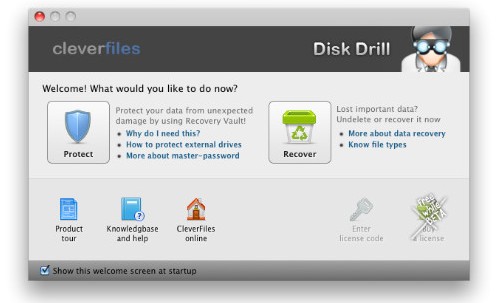Disk Drill Welcome Screen