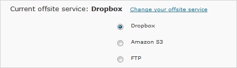 wp Time Machine offsite service: Dropbox