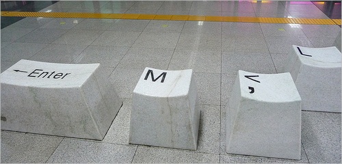 Keyboard key seats Luo Hu MTR Station Shenzhen China