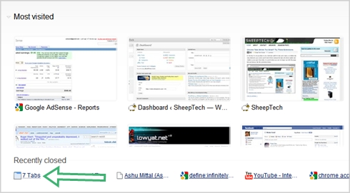 Chrome: Recently Closed