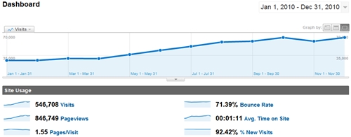 SheepTech's Google Analytics for 2010